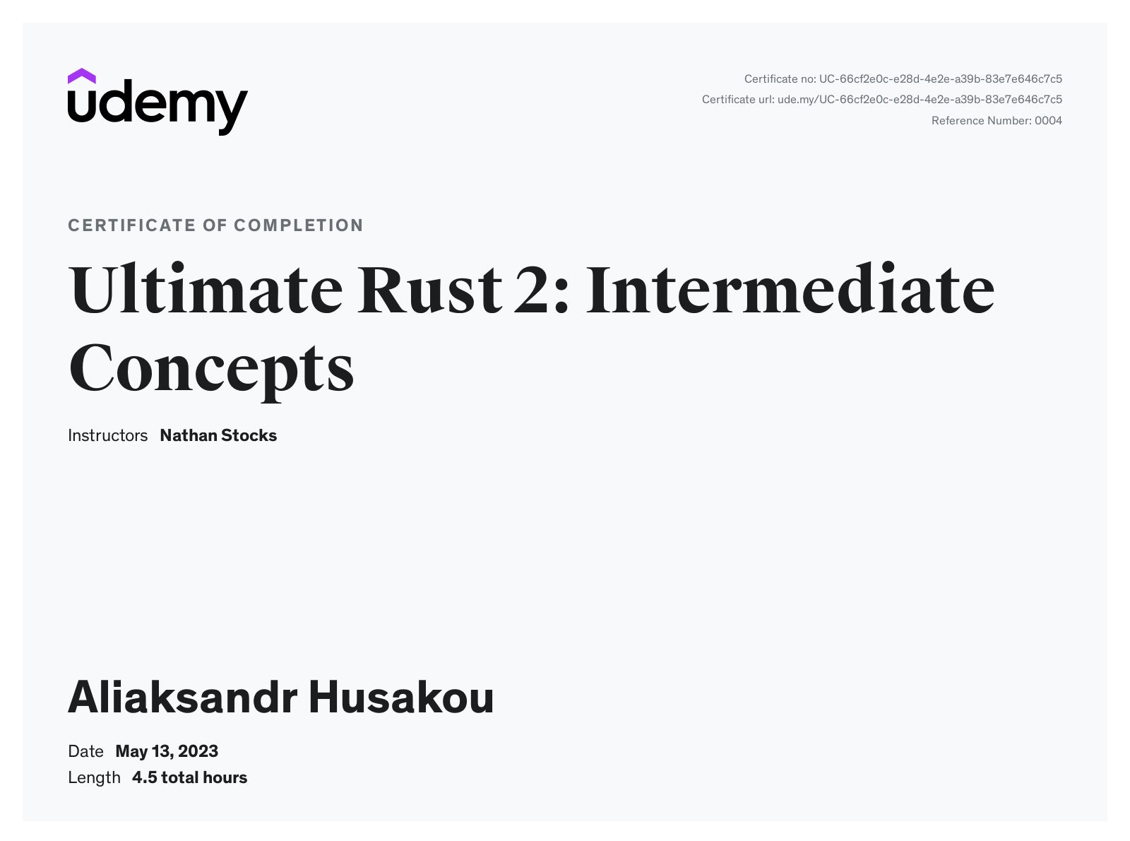Rust crash course 2 | Certificate